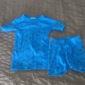 HA 3T short pajamas-blue sharks